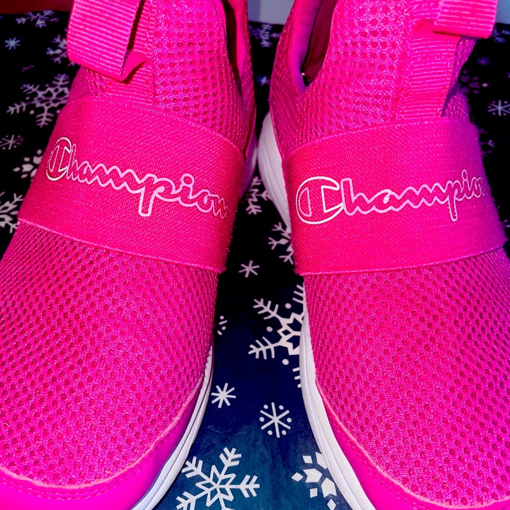 Girls Logo Champion Sneakers Hot Pink